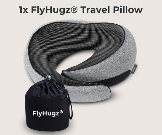 FlyHugz® 360° Ergonomic Travel Pillow – Ultimate Neck Support for Flights & Long Trips