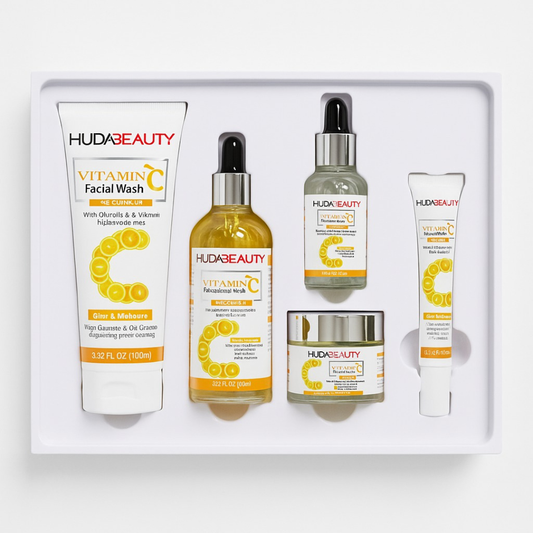 Huda Beauty Vitamin C 5-Piece Skincare Set – Whitening, Brightening & Hydrating Routine