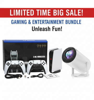 FLIP 200" Android 12 Mini Projector | GS5P FHD, 4K Support, 200 ANSI, Electric Focus, 5G WiFi, BT 5.1, 180° Adjustable (White)