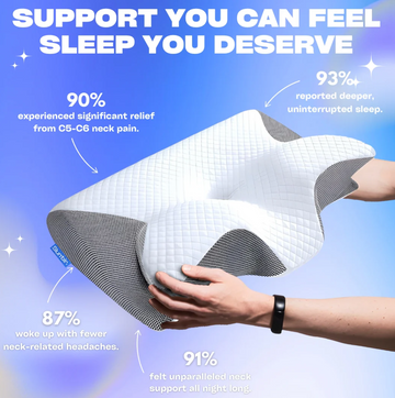 Memory Foam Cervical Pillow, 2 in 1 Ergonomic Contour Neck Pain, Contoured Support Pillows for Side Back Stomach Sleepers